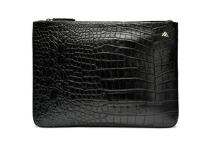 Black Croc Leather Pouch Holder - PRE-ORDER - Antoni Manuel