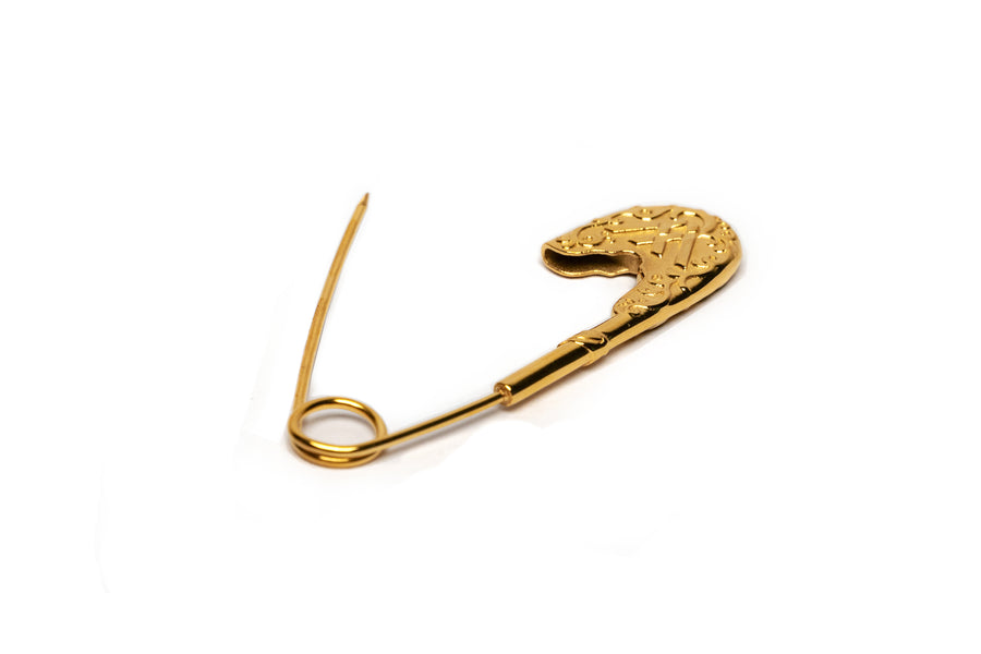 Gold Royal Safety Pin Brooch - Antoni Manuel