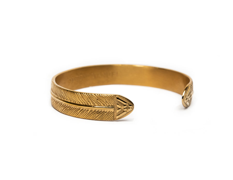 Gold Roman Cuff Bracelet - Large - Antoni Manuel