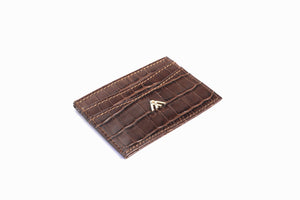 Brown Croc Wallet Card Holder - Antoni Manuel