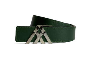 Grey Grain & Green Smooth Reversible Leather Pavilion Belt - Antoni Manuel